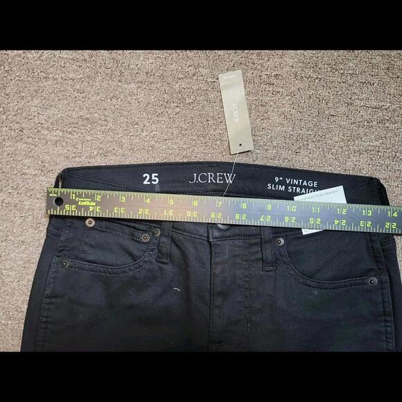 J Crew 9" Mid Rise Vintage Slim Straight Jeans in Charcoal Black Gray Wash Sz 25 - Picture 4 of 12
